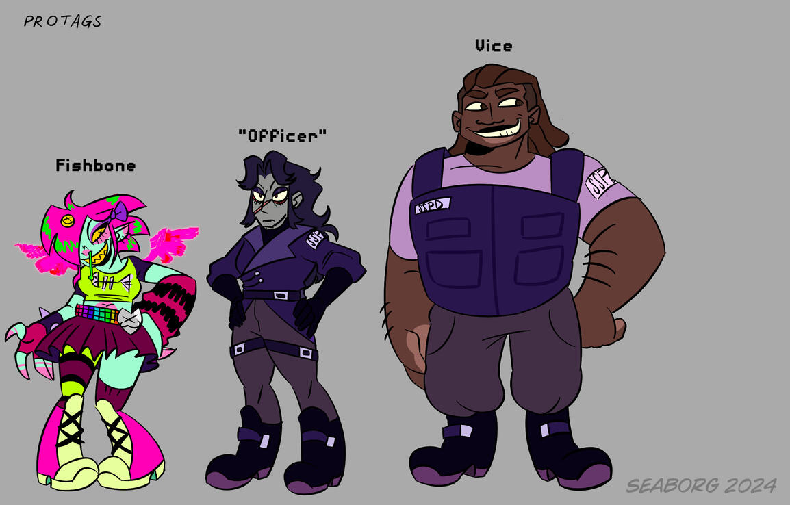 Fishbone and Officer - 'Protags' Character Lineup (2024)