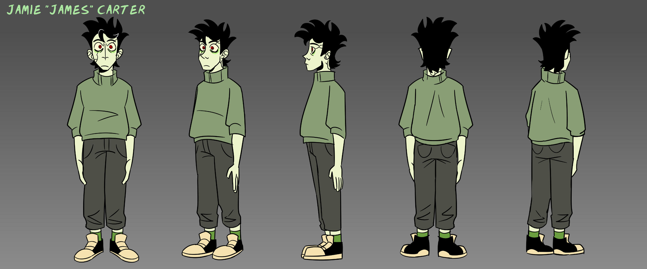 'Bottlecap' Character Turnarounds - James (2023)