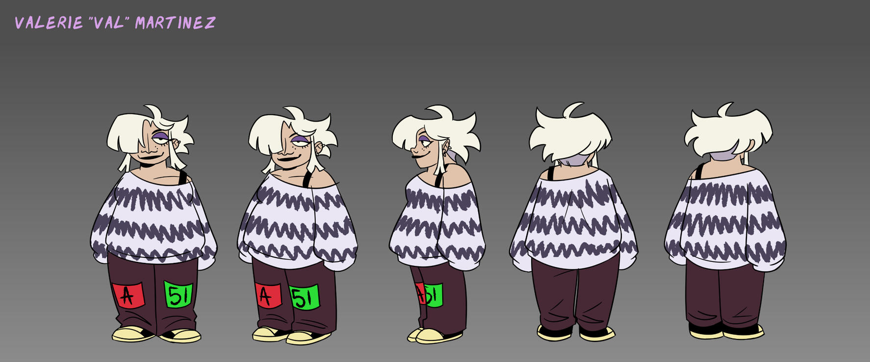 'Bottlecap' Character Turnarounds - Val Martinez (2023)